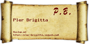 Pler Brigitta névjegykártya